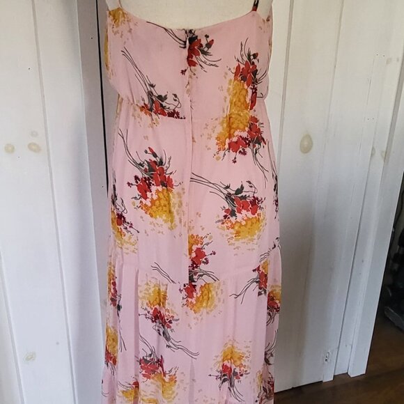 Pink Sunburst Tiered Floral Maxi Dress size 8 - Picture 6 of 12